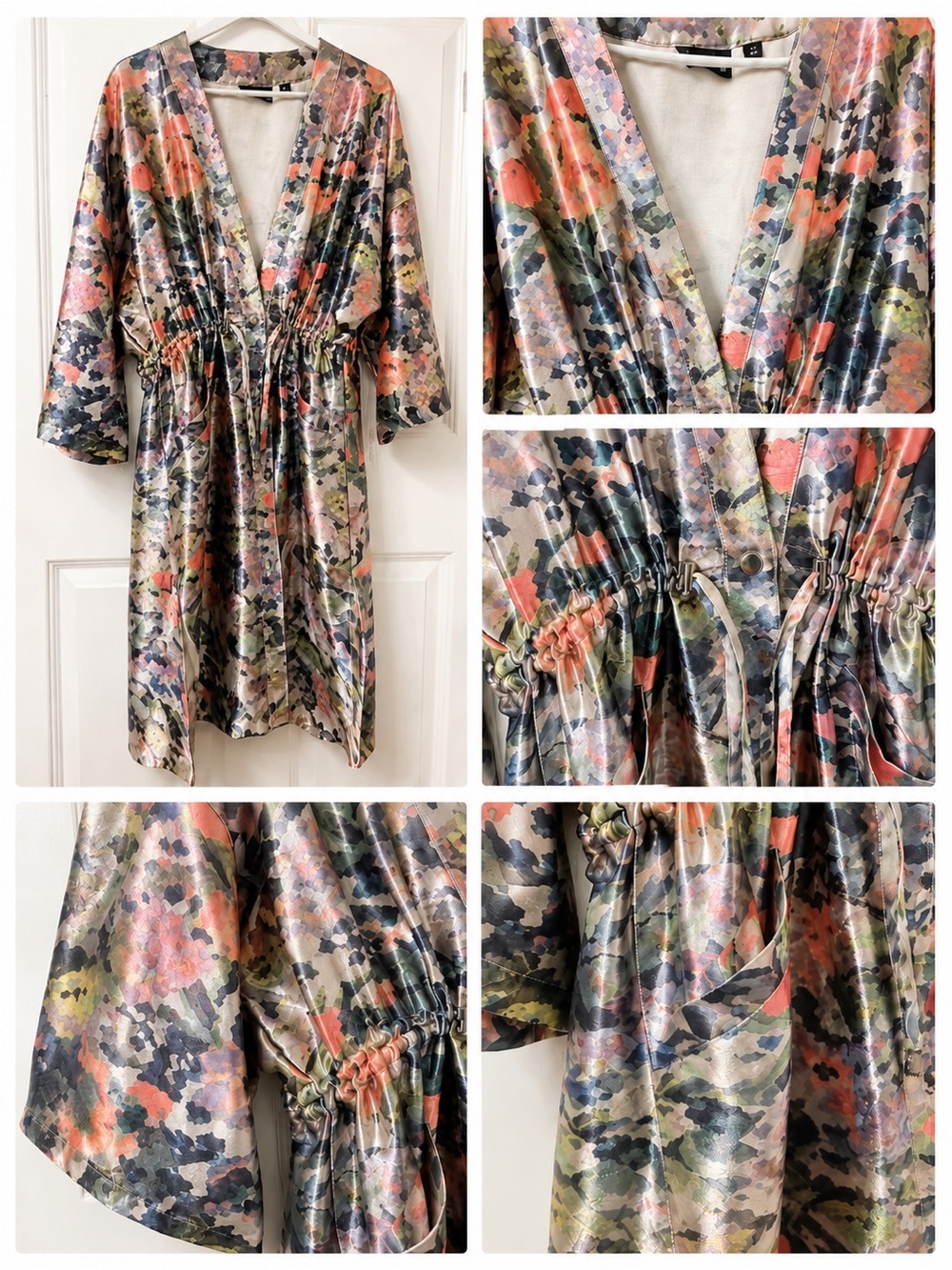 Floral Metallic Satin - Multi-Color